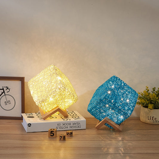 Hand-Knit Dimmable Square LED Desk Lights । TrendyBurg