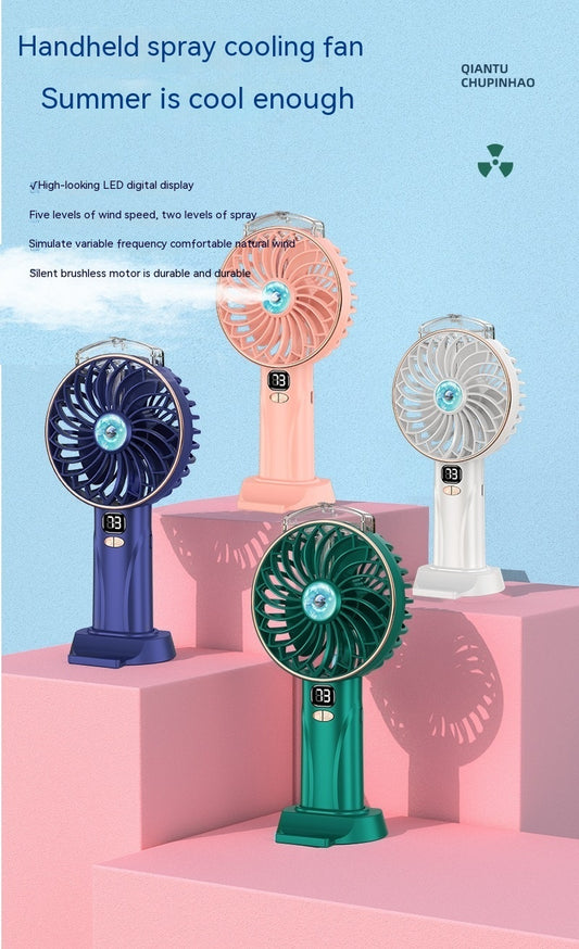 Spray Handheld Fan Digital Display Screen / Long Life Battery