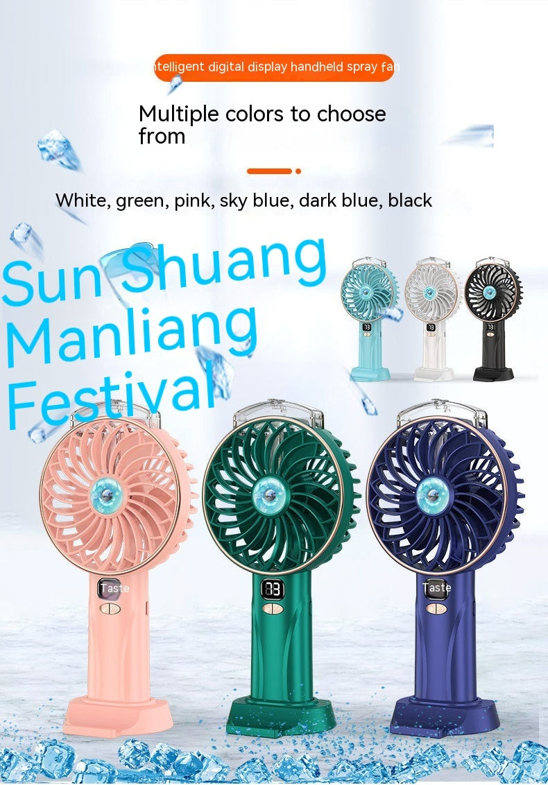 Spray Handheld Fan Digital Display Screen / Long Life Battery