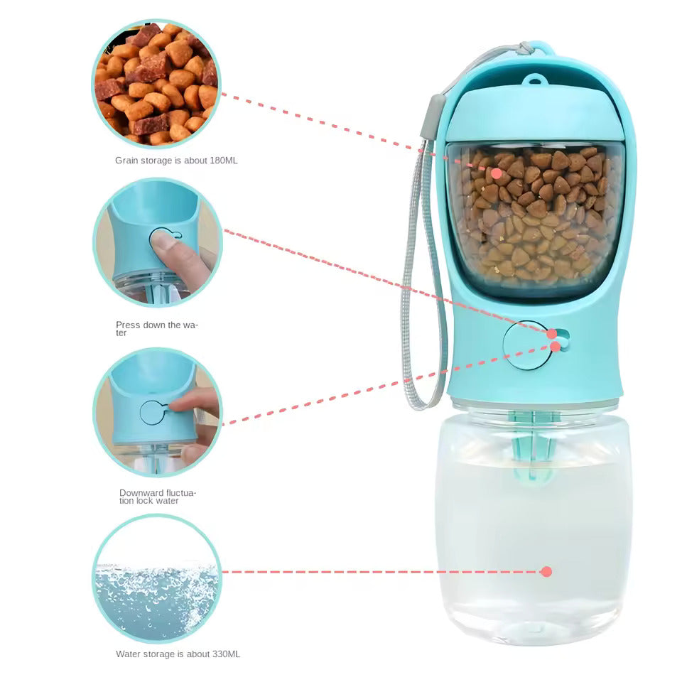 The Ultimate 3-in-1 Dog Water Bottle – Hydrate, Feed, Clean Anywhere!