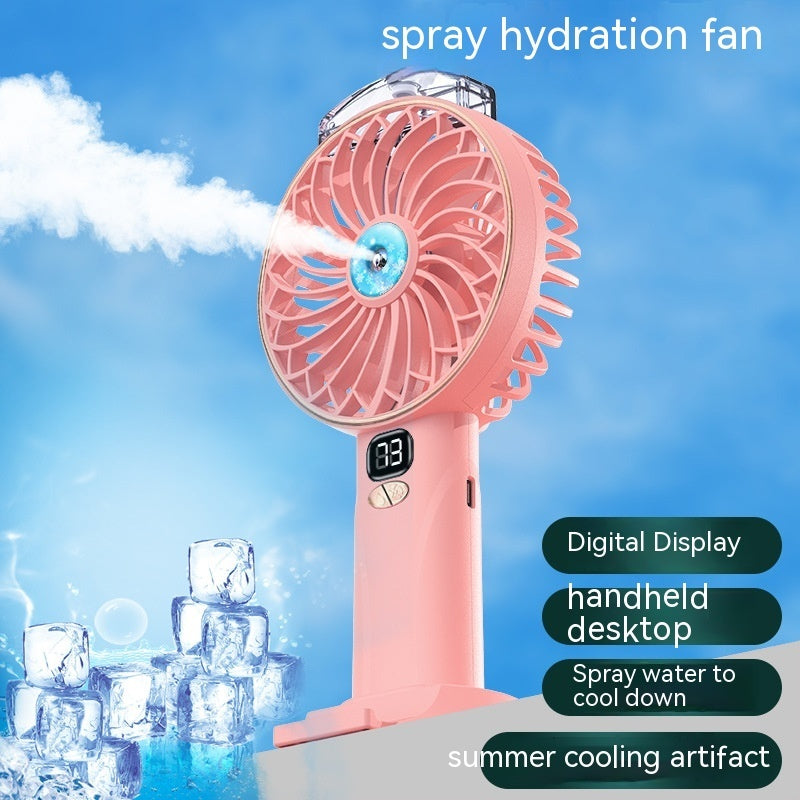 Spray Handheld Fan Digital Display Screen / Long Life Battery