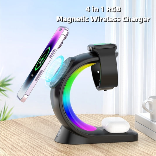 4 In1 Magnetic Wireless Charger Fast Charging  For iPhone
